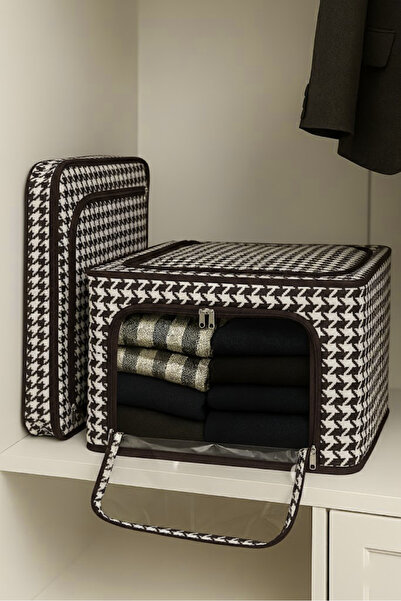 Handyol 1 Piece Black Crowbar Patterned Foldable Closet Organizer with Steel ...