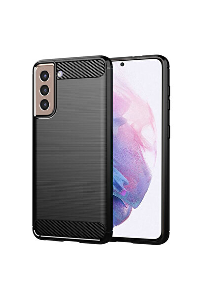 Techsuit Carcasă din silicon carbon pentru Samsung Galaxy S21 Plus 5G, neagră