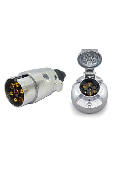 özgürce 7 Pin Metal Römork Fişi ve Soketi Seti, Güç ve Güvenilir Bağlantı