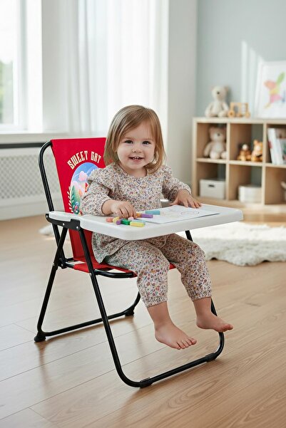 Exent Kids 2–6 Yaş, Sweet Cat Katlanır Portatif Çalışma Masası ve Sandalye, T...