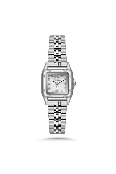 catera Women's silver steel watch with white dial