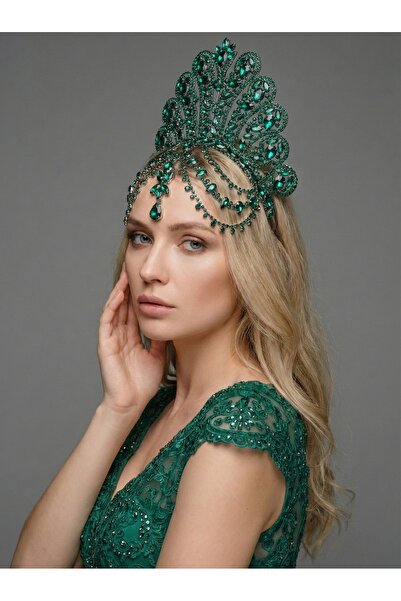 Magic Tiara Göz Alıcı Kristal Taşlı Gelin Tacı – El Yapımı Işıltılı Kraliçe T...