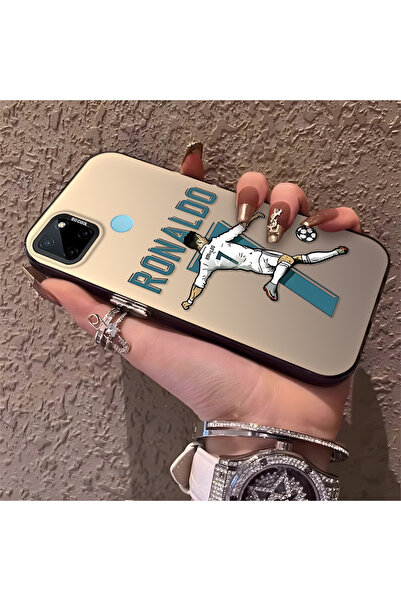 Hontinga حافظة هاتف Realme C21Y متوافقة مع CR7 مصنوعة من السيليكون الصلب ومضا...