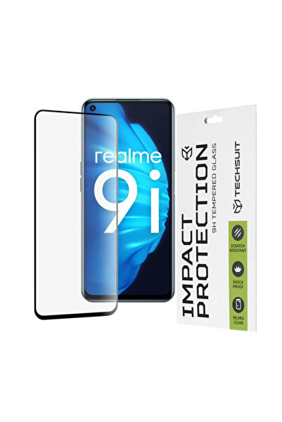 Techsuit 111D Full Glue Full Cover Glass Film for Realme 9i, Black