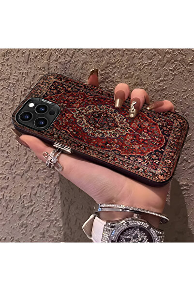 Hontinga حافظة هاتف آيفون 15 برو ماكس متوافقة مع نمط السجادة، مصنوعة من السيل...