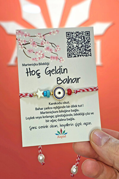 Anpiel Nazar Turkuaz Doğal Taşlı Şarkı Hediyeli Marteniçka Dilek Bileklik Seti