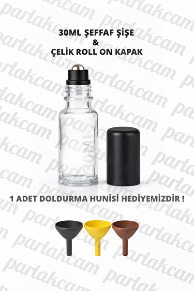 parlakcam 1 Adet Cam Roll On Şişesi Çelik Bilyalı Sızdırmaz Siyah Kapak 30ml ...