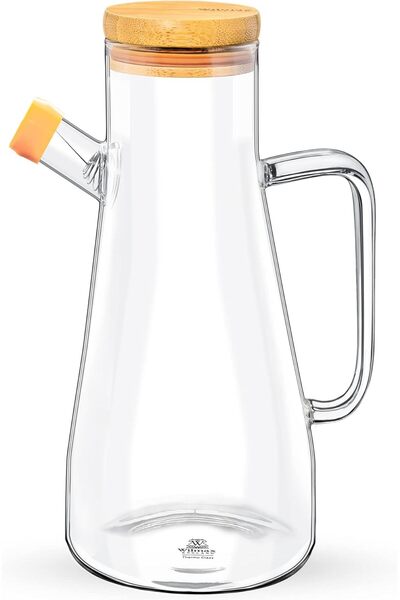 Roomlyne Glass Oil Bottle, 900 ml, Leak-Proof Vinegar Oil Dispenser