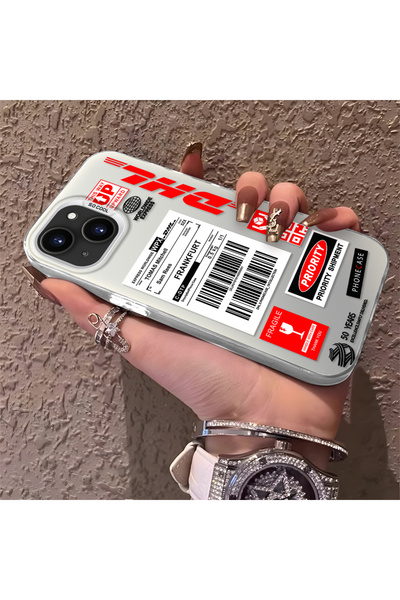 Hontinga حافظة هاتف آيفون 14 بلس متوافقة مع نمط DHL من السيليكون ذات الحواف ا...