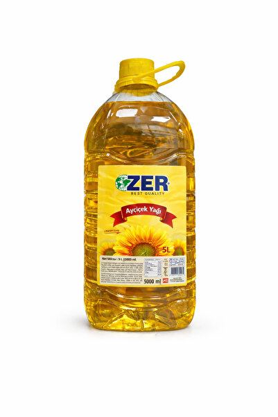 ZER Ayçiçek Yağı 5 L – %100 Saf ve Rafine – Ekonomik Aile Boy – Yemeklik Sıvı...