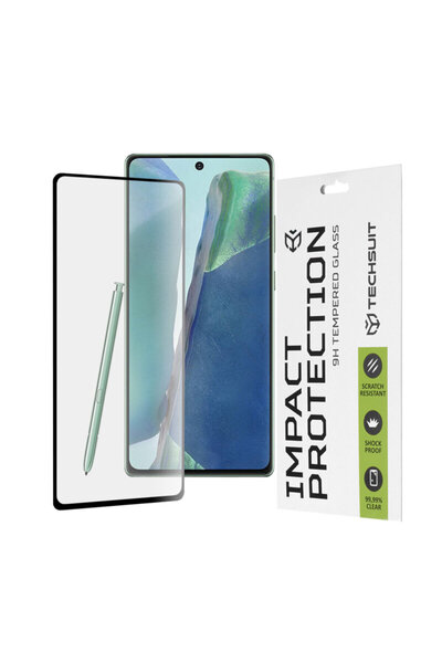 Techsuit 111D пълнолепно стъклено покритие за Samsung Galaxy Note 20, черно