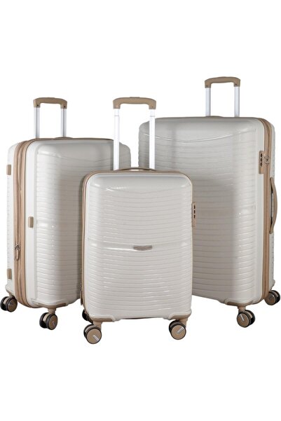 MÇS Körüklü Ultra Hafif Polipropilen Ekstra Hacim 3 Lü Valiz Seti