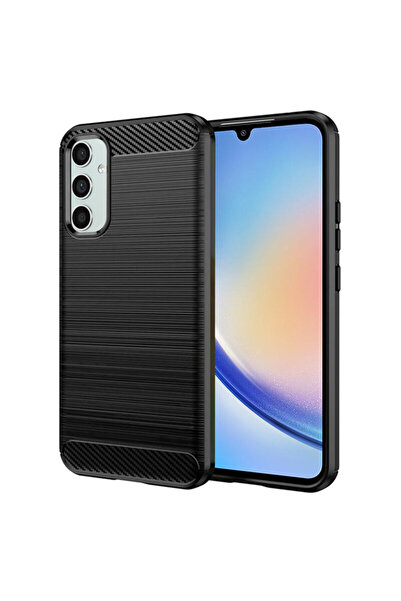 Techsuit Силиконов калъф за Samsung Galaxy A34 5G с карбонов ефект, черен
