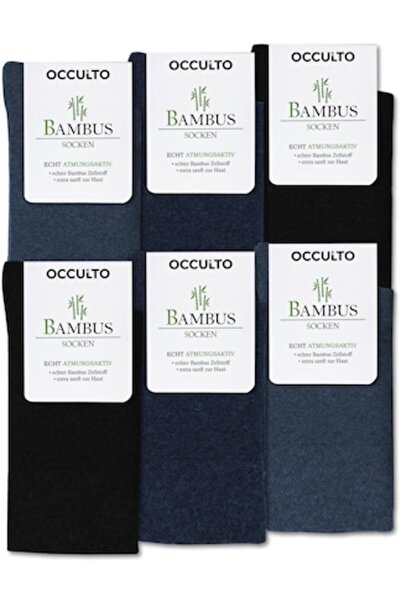 OCCULTO Men's Socks, Jona, Long, Set of 6 Pairs, Multicolor, 35-38 EU