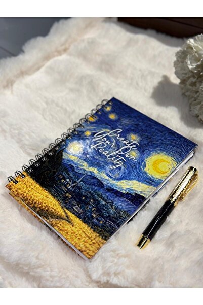 NİORE Notebook Van Gogh Themed A5 Lined 200 Pages 15X21Cm Spiral Bound Hard C...