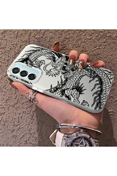 Hontinga حافظة هاتف سامسونج جالاكسي M15 متوافقة مع حافة السيليكون الصلبة ومضا...