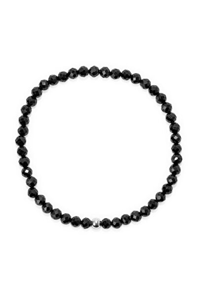 OEM Attraction Zen - Bracelet made of faceted stone, 925 silver bead - black ...