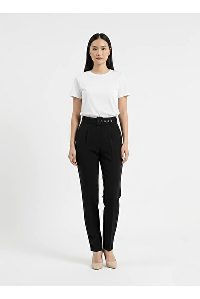 cemo Yüksek Bel Kemer Tokalı Dar Paça Pantolon