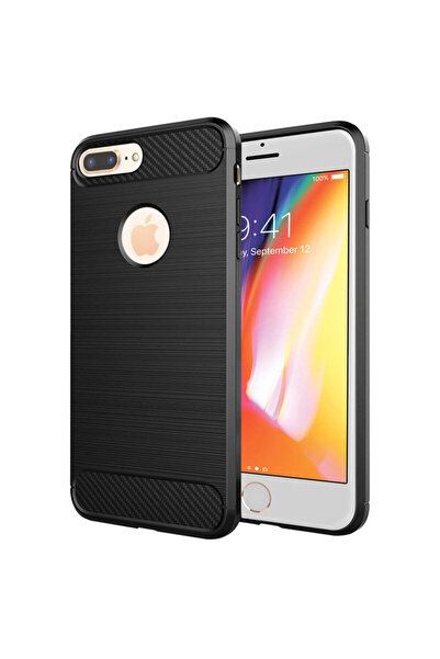 Techsuit Θήκη σιλικόνης από ανθρακονήματα για iPhone 8 Plus, μαύρη