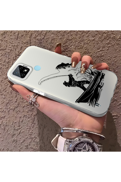 Hontinga حافظة هاتف Realme C21 متوافقة مع الحواف السيليكونية الصلبة والمضادة ...