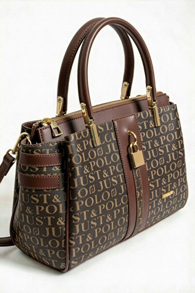 Just Polo Women's Lock Detailed 3-Compartment Long Strap Hand & Shoulder Bag ...