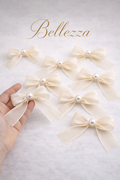 Bellezza Concept İnci Detaylı Keten Fiyonk-30 Adet