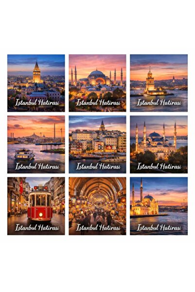 wonderlike 9 Parça İstanbul Hatırası Buzdolabı Magnet Seti - İstanbul Temalı ...