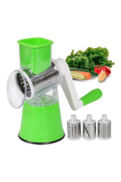 Ch Safe 3-in-1 manual rotary vegetable slicer and grater with 3 interchangeab...