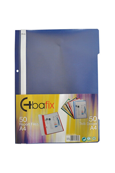 Bafix ملف بلاستيكي بحلقات XL أزرق داكن A4 (50 قطعة)