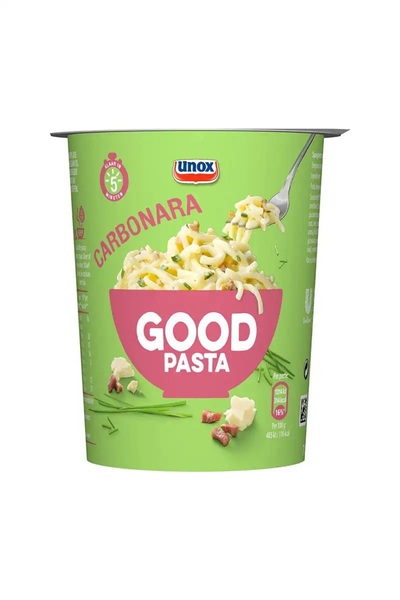 Unox pasta with carbonara sauce and delicious pieces of bacon 71g