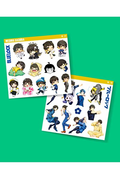 MiniThingsArt BlueLock-Bachira -Futbol anime telefon sticker seti parlak kağı...