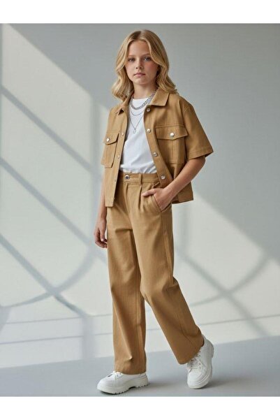 Zekids Girl's Parachute Fabric Wide Leg Pants