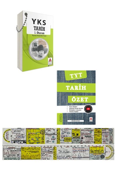 Delta Kültür Yayınevi TYT Tarih Özet Kitabı + Çalışma Kartları 2'li Set + Öze...