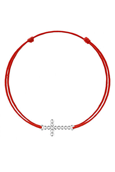 BIJUTERIA NEAGRA Brățară Mărțișor cu Pandantiv Cruce Stilizată din Argint 925