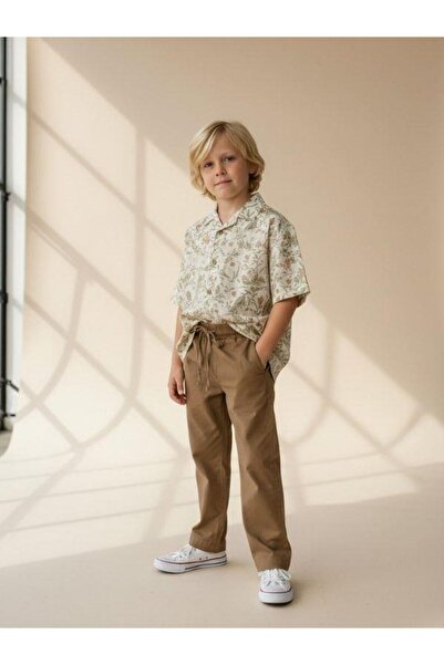 Zekids Boys' Elastic Waist Lace-Up Pants