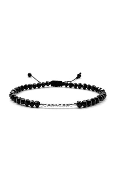 BIJUTERIA NEAGRA Bracelet with 925 Silver balls and black crystals