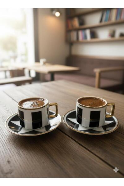 Altabi Porcelain Coffee Set for 2 People |   Special Design |   90 ml