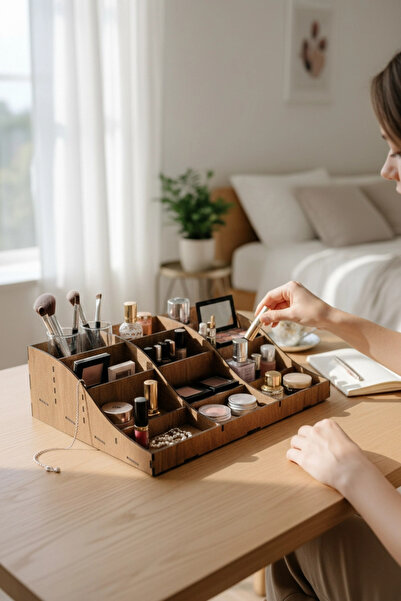 BenomTech Wooden Desktop Organizer with 12 Compartments