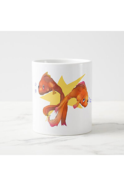 tpkitapevi Goldfish Themed Porcelain Mug