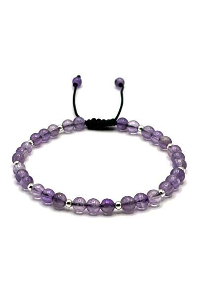 BIJUTERIA NEAGRA Brățară din argint 925 și ametist cu bile -