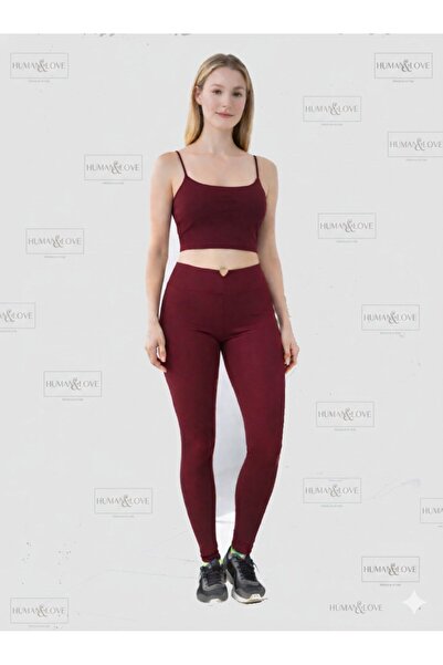 HUMAN LOVE Heart-Detail Leggings and Crop Top