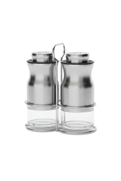Generic Glass Condiment Set with Stand - 1 Set × 3 Pieces