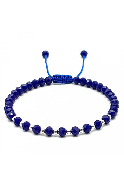 BIJUTERIA NEAGRA Brățară cu bile din argint 925 și cristale albastre