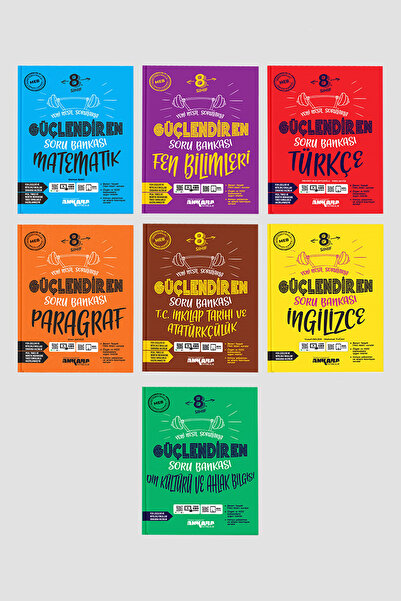 Ankara Yayıncılık 8. Sınıf Güçlendiren Soru Bankası 7’li Set Matematik Fen Tü...