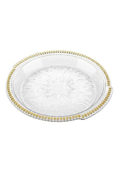 Generic Transparent Acrylic Serving Plate with Golden Line