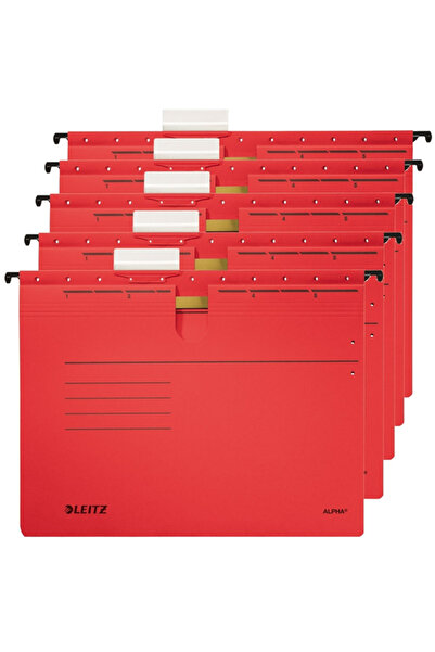 Leitz Hanging File Wire-Free Delta Cardboard A4 Red 6515-25-Pkt