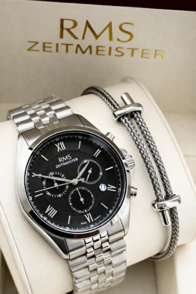 RMS Romanson Swiss Made Movement Steel Case and Band 5Atm 2 Year Warranty Men...