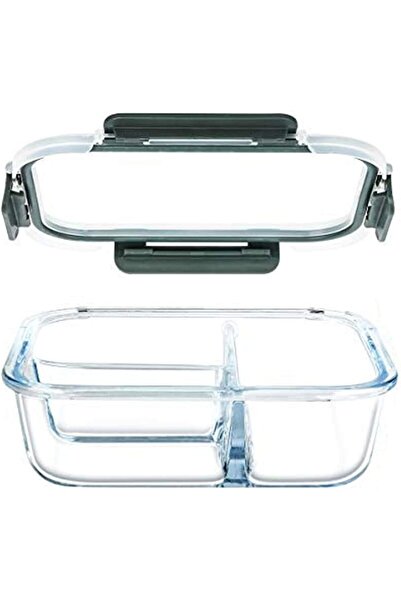 Roomlyne Lunch Box, Glass Meal Prep Containers Glass 3 Compartment
