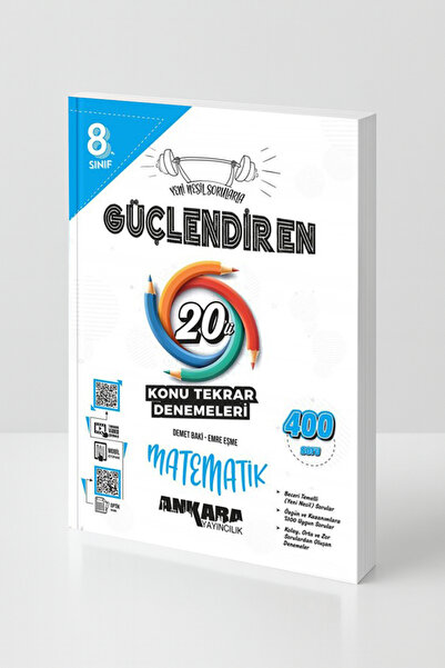 Ankara Yayıncılık 8. Sınıf Matematik 20’li Konu Tekrar Denemeleri 400 Soru Vi...