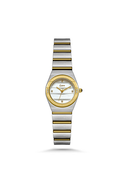 catera Women's steel watch in silver and gold with a white dial